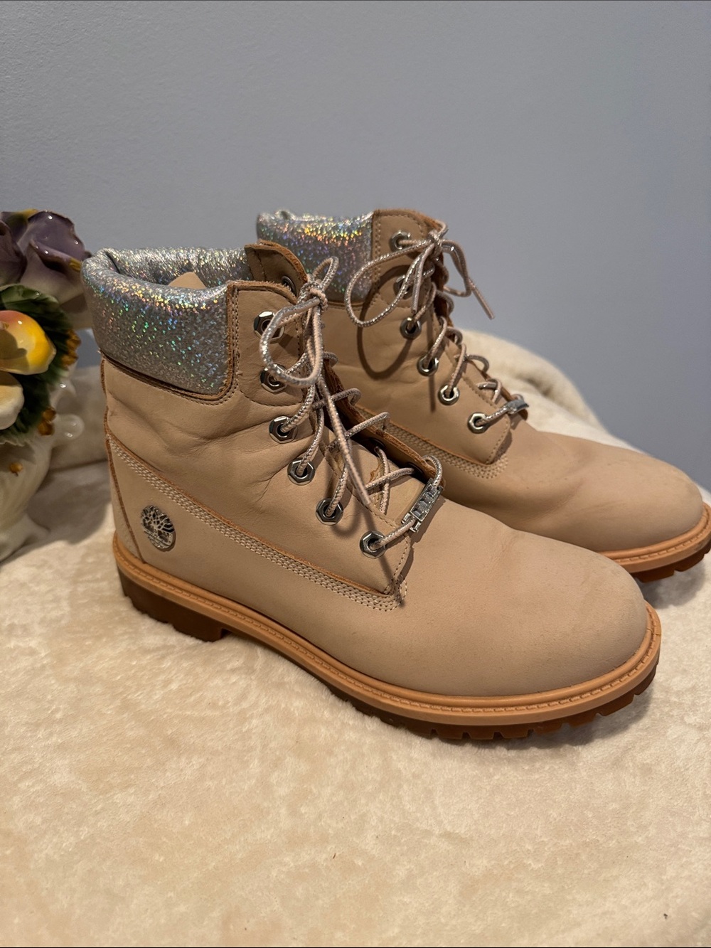 Timberland Premium Waterproof Pink Bling Boots Size 9.5 Women’s